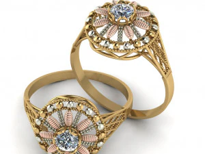 bayanlara &ouml;zel tek taş y&uuml;z&uuml;k 3D Baskı Modeli