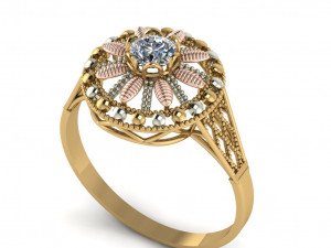 single stone ring for ladies 3D 打印模型