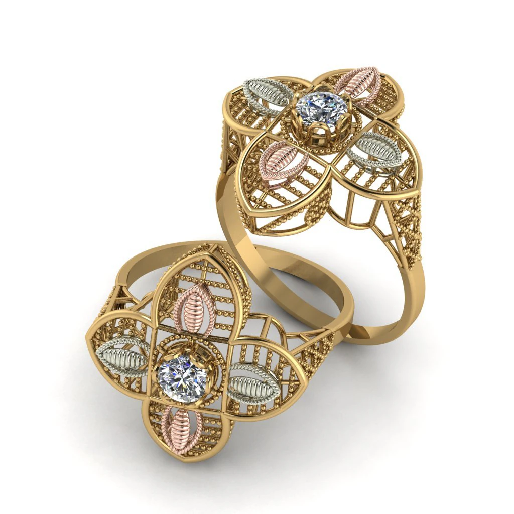 single stone ring for ladies 3D Print Model .c4d .max .obj .3ds .fbx .stl .blend 