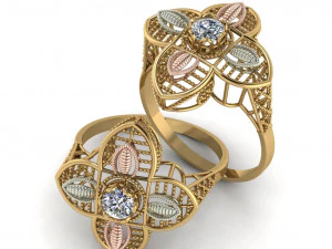 bayanlara &ouml;zel tek taş y&uuml;z&uuml;k 3D Baskı Modeli