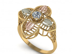 single stone ring for ladies 3D प्रिंट मॉडल