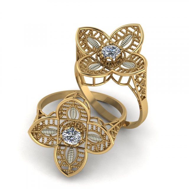 single stone ring for ladies Modello di stampa 3D .c4d .max .obj .3ds .fbx .stl .blend 
