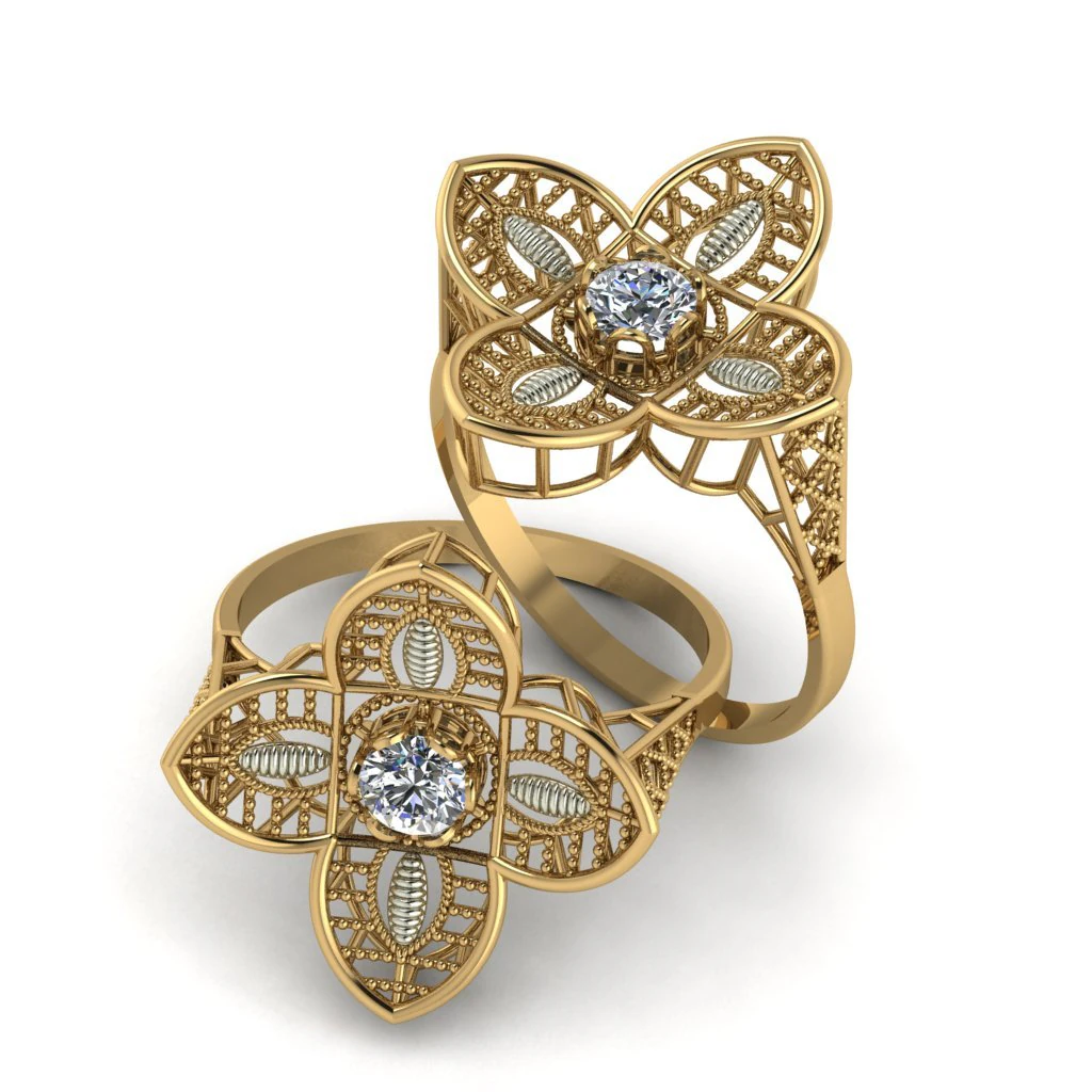 single stone ring for ladies 3D Print Model .c4d .max .obj .3ds .fbx .stl .blend