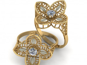 single stone ring for ladies 3D-printmodel