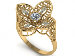 single stone ring for ladies Modello di stampa 3D