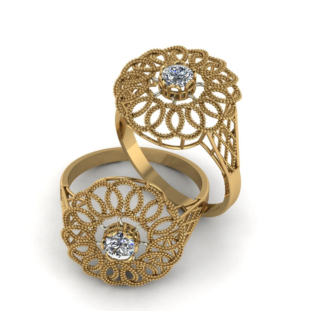 single stone ring for ladies 3D Print Model .c4d .max .obj .3ds .fbx .stl .blend