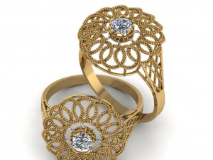 single stone ring for ladies 3D-printmodel