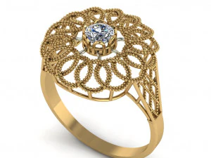 single stone ring for ladies 3D Print Model