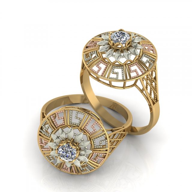 single stone ring for ladies 3Dプリントモデル .c4d .max .obj .3ds .fbx .stl .blend 
