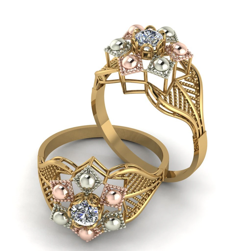 single stone ring for ladies 3D Print Model .c4d .max .obj .3ds .fbx .stl .blend