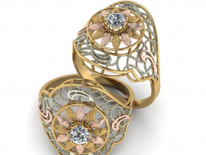 single stone ring for ladies 3D-printmodel