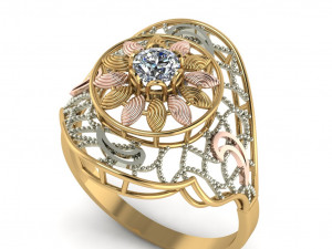 single stone ring for ladies 3D प्रिंट मॉडल
