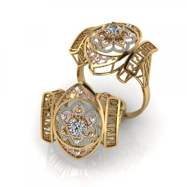 single stone ring for ladies Model do druku 3D .c4d .max .obj .3ds .fbx .stl .blend 
