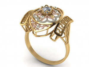 single stone ring for ladies Model do druku 3D