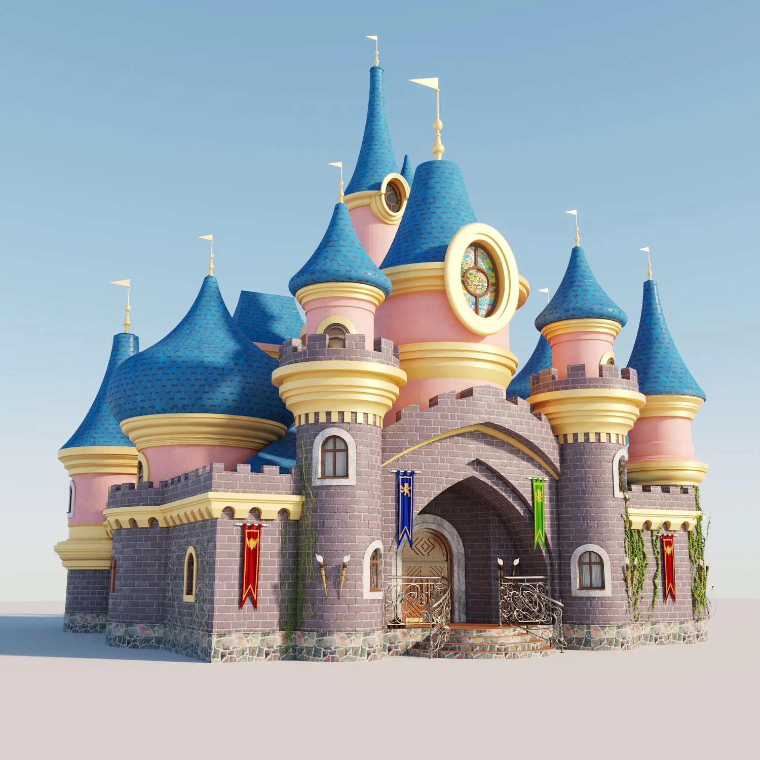 castle disneyland 3D Model .c4d .max .obj .3ds .fbx .stl .blend 