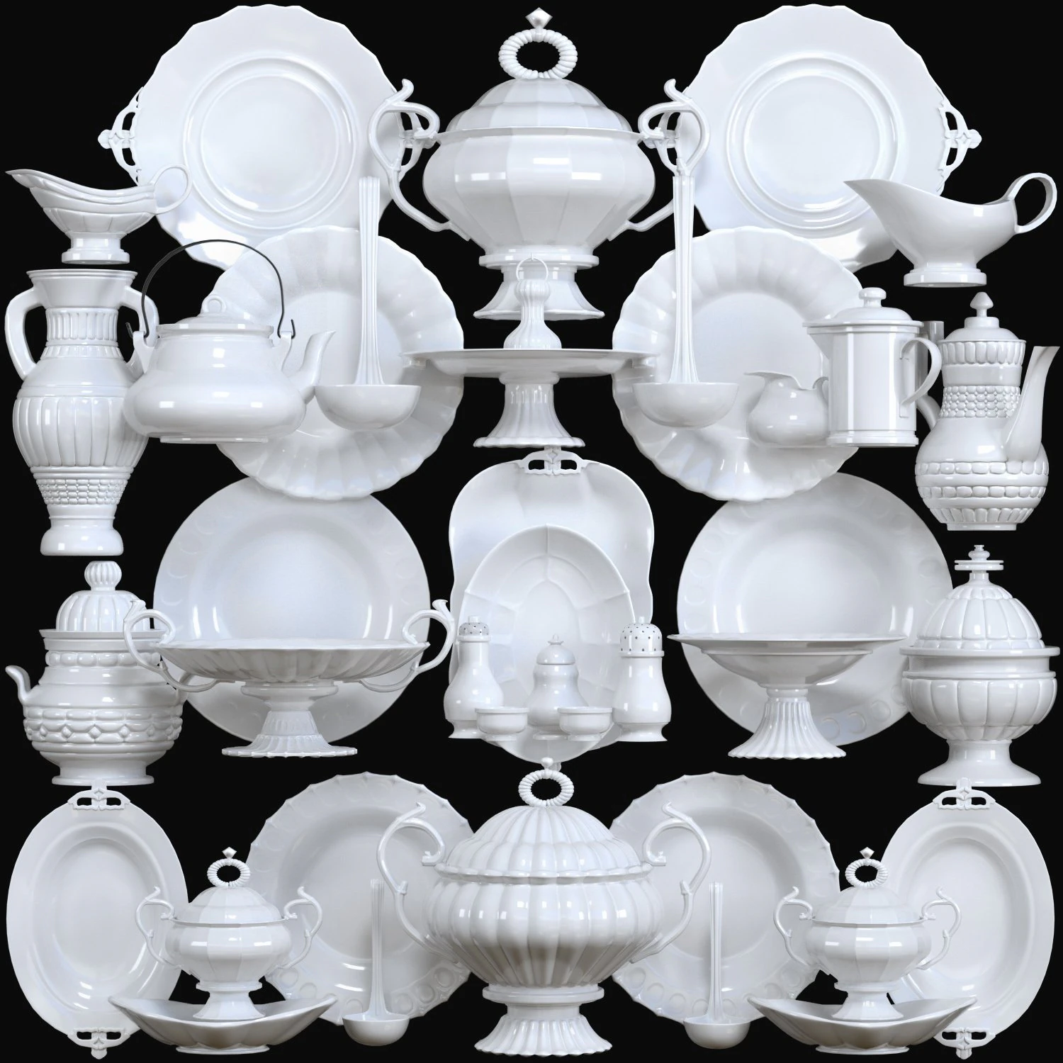tableware 3D Model .c4d .max .obj .3ds .fbx .stl .blend