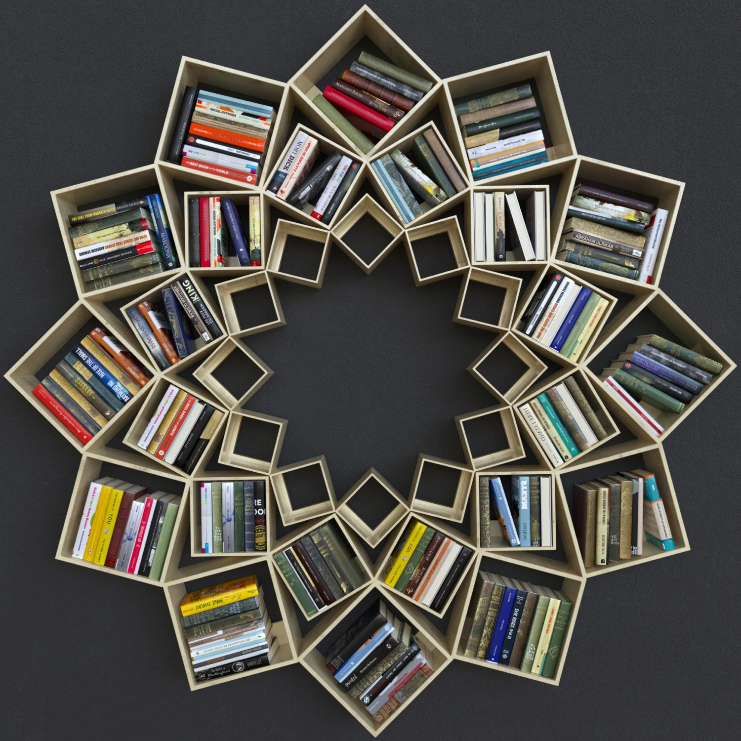 shelfwithbooks 3D Model .c4d .max .obj .3ds .fbx .stl .blend 