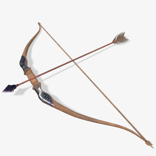 BowLowPoly 3D Model .c4d .max .obj .3ds .fbx .stl .blend 