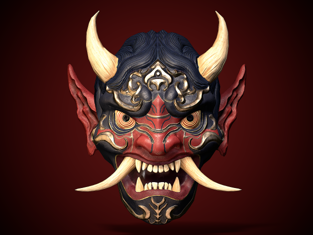 DemonMask 3D-Modell .c4d .max .obj .3ds .fbx .stl .blend 