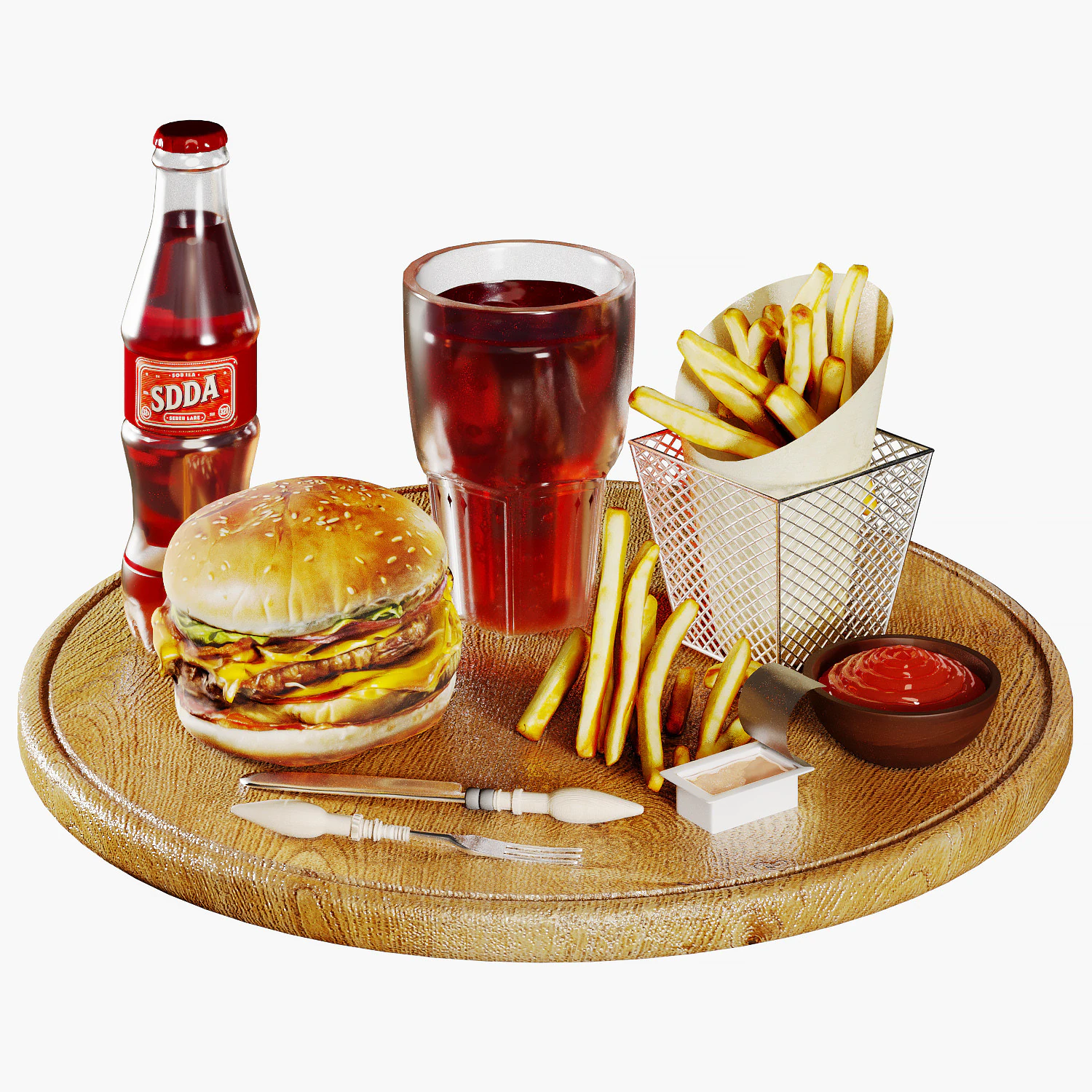 BurgerSet 3D Model .c4d .max .obj .3ds .fbx .stl .blend 