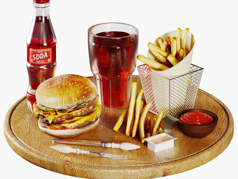 BurgerSet 3Dモデル