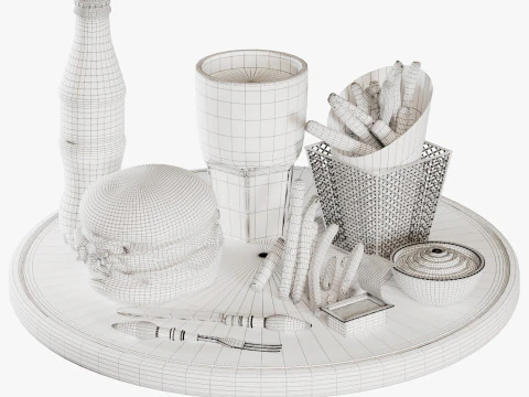 BurgerSet 3D Model