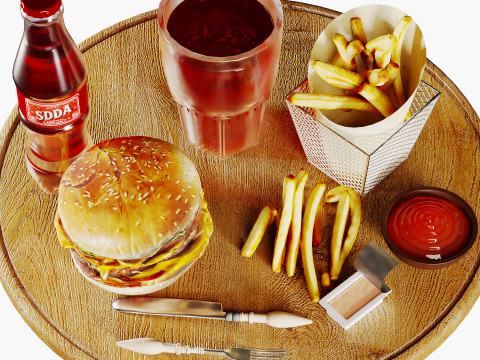 BurgerSet 3Dモデル