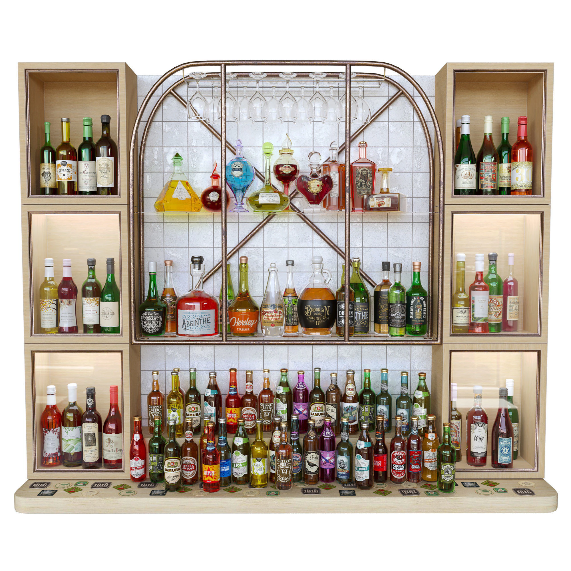 アルコールバー 3Dモデル .c4d .max .obj .3ds .fbx .stl .blend 