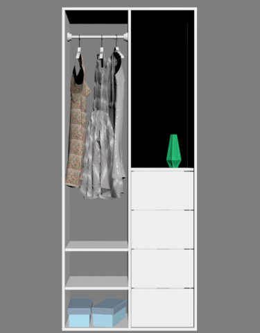 ikea wardrobe with dresses 3D-Modell .c4d .max .obj .3ds .fbx .stl .blend 