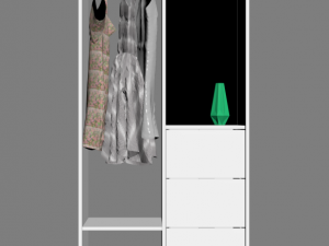 ikea wardrobe with dresses Modello 3D
