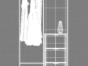 ikea wardrobe with dresses 3D Model