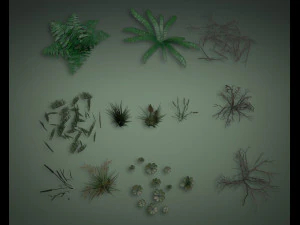 stones and grass 3D Model