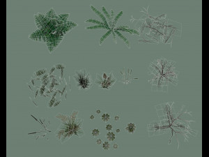 stones and grass Model 3D