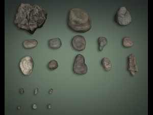 stones and grass Model 3D
