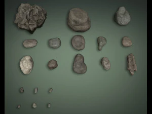 stones and grass 3D Model
