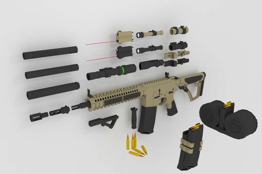 mk18 sopmod 3D Model .c4d .max .obj .3ds .fbx .stl .blend 