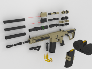 mk18 sopmod 3D 모델