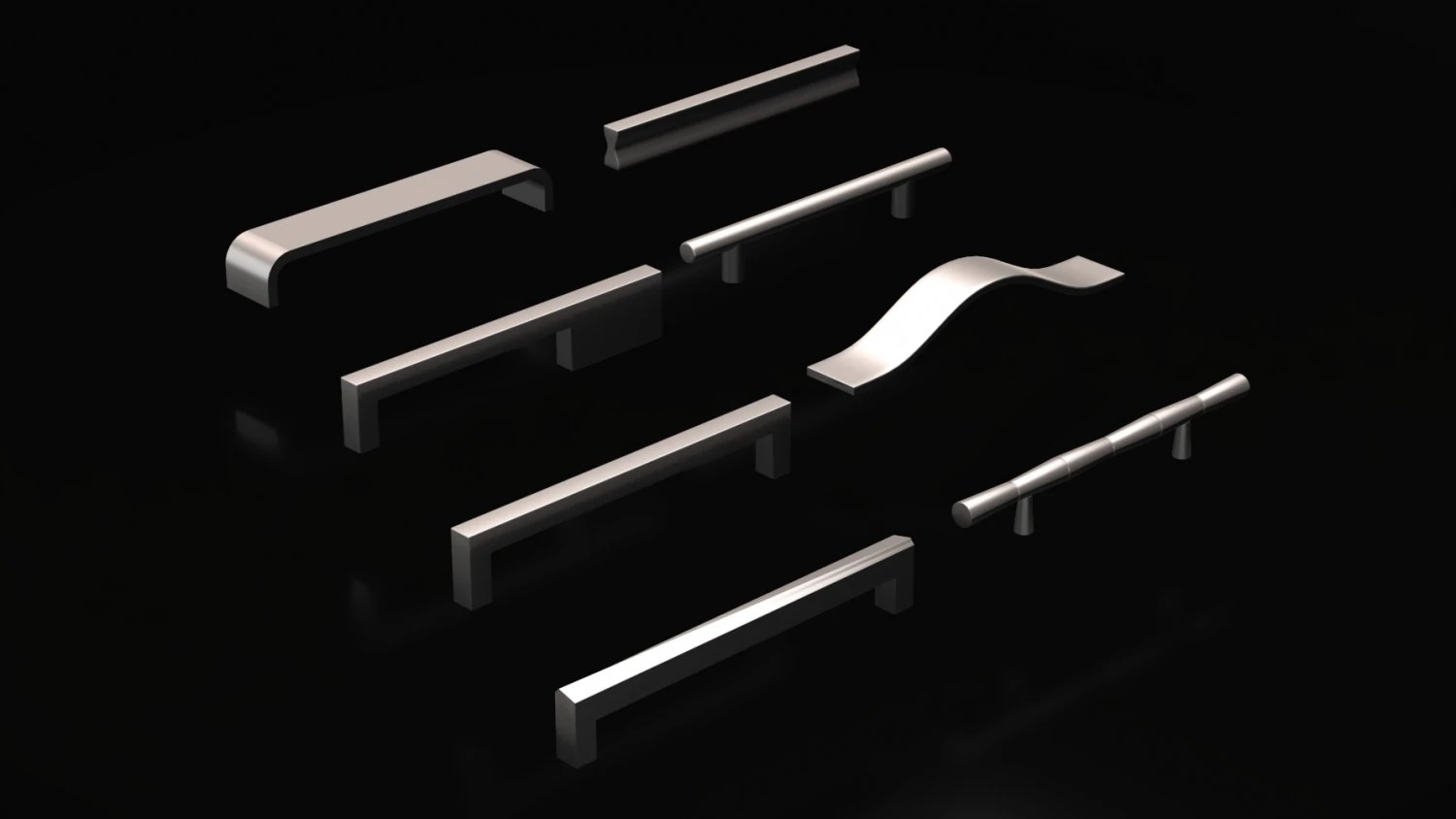 kitchen handles 3D Model .c4d .max .obj .3ds .fbx .stl .blend 