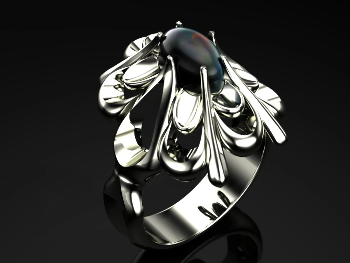 flower ring 3D Print Model .c4d .max .obj .3ds .fbx .stl .blend 