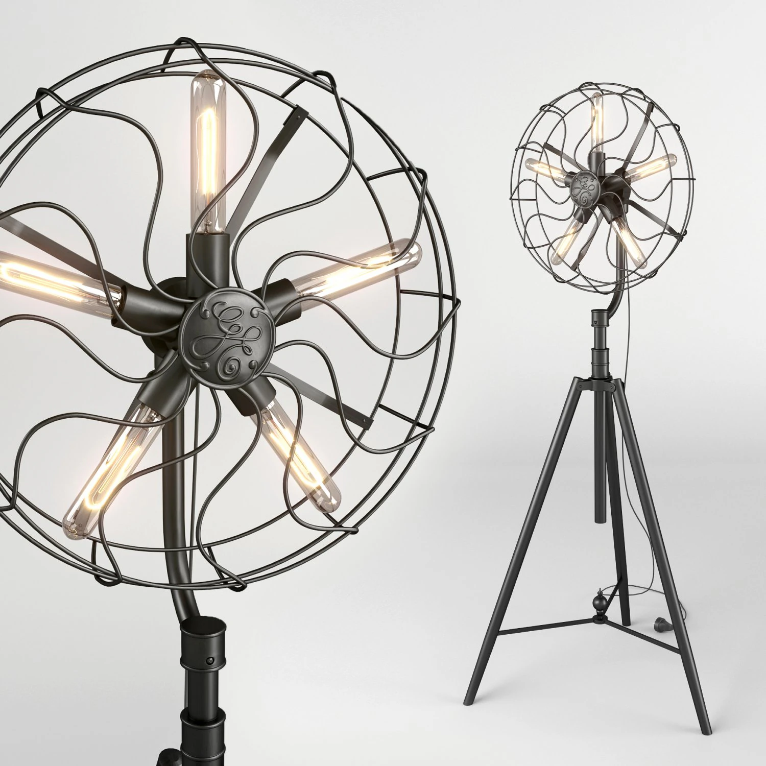 floor lamp dialma brown db003913 3D Model .c4d .max .obj .3ds .fbx .stl .blend 