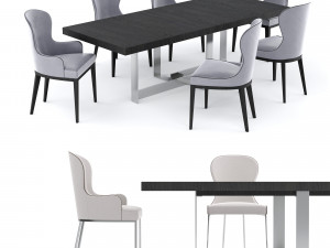 table jacques and chair you by flexform 3D Model