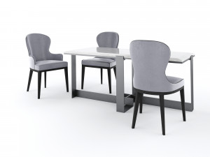table jacques and chair you by flexform 3D Model