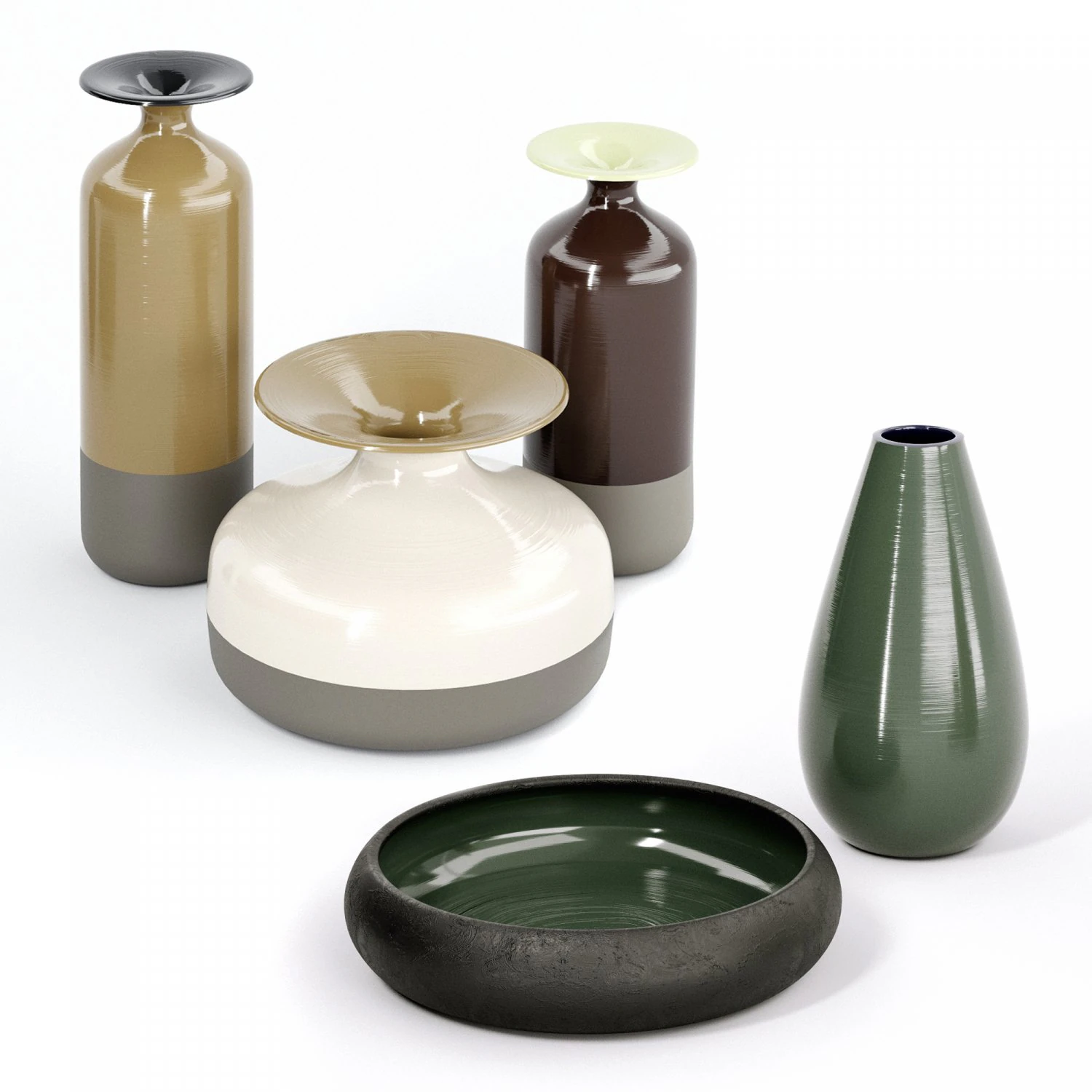 ceramic vases stromboli by natuzzi 3D Model .c4d .max .obj .3ds .fbx .stl .blend