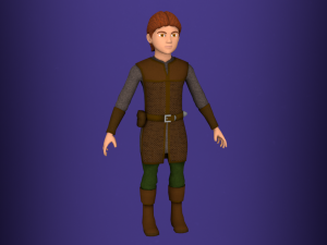 fantasy medieval rigged young male 1 Model 3D