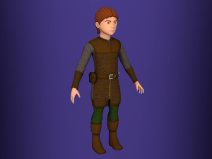 fantasy medieval rigged young male 1 Model 3D