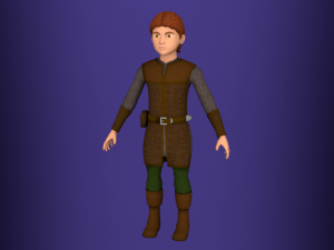 fantasy medieval rigged young male 1 Model 3D