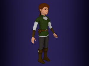 fantasy medieval rigged young female 1 3D 모델