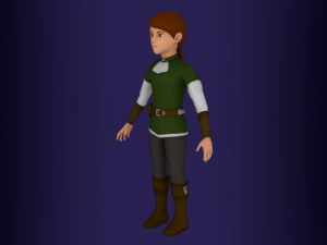 fantasy medieval rigged young female 1 3D 모델