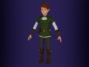 fantasy medieval rigged young female 1 3D 모델