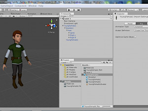 fantasy medieval rigged young female 1 3D 모델